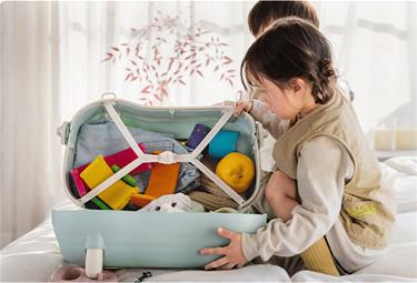 3-in-1 lasten 'ride-on' -matkalaukku, vaaleanpunainen-3