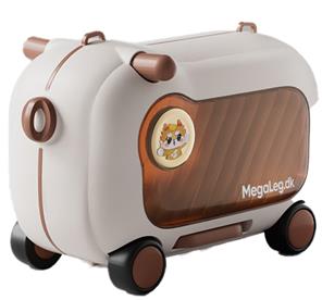 3-in-1 lasten 'ride-on' -matkalaukku , valkoinen/ruskea