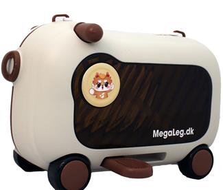 3-in-1 lasten 'ride-on' -matkalaukku , valkoinen/ruskea-2