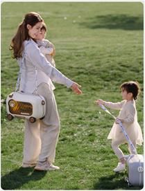 3-in-1 lasten 'ride-on' -matkalaukku , valkoinen/ruskea-4