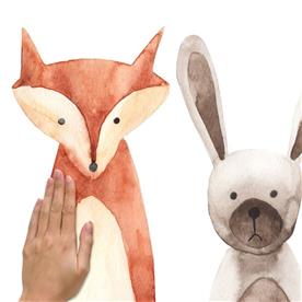 Akvarelliväriset Metsän eläimet seinätarrat-3