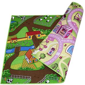 Käännettävä Farm Life/Makea kaupunki automatto 95x133 cm