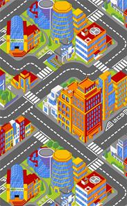 Autoleikkimatto Big City 100 x 165 cm
