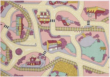 Autoleikkimatto "playtime" - Vaaleanpunainen 95 x 133 cm