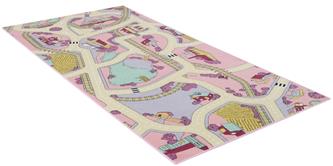 Autoleikkimatto "Playtime" - Vaaleanpunainen 95 x 200 cm-2