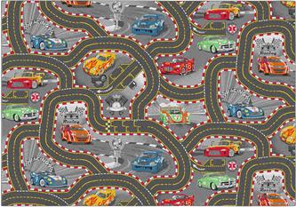 Autoleikkimatto ''Racers'' 140 x 200 cm, Antrasiittia