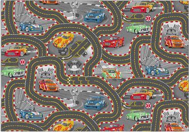 Autoleikkimatto ''Racers'' 140 x 200 cm, Antrasiittia