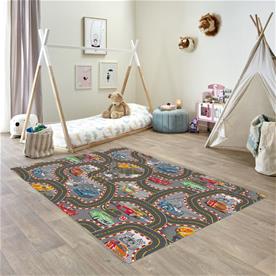 Autoleikkimatto ''Racers'' 140 x 200 cm, Antrasiittia-2