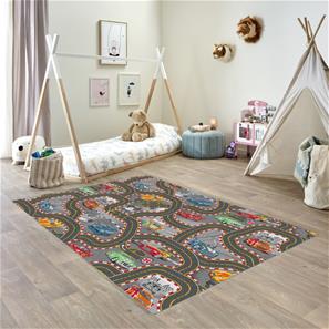 Autoleikkimatto ''Racers'' 140 x 200 cm, Antrasiittia-2