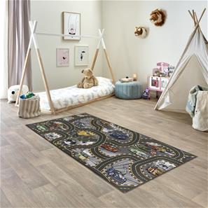 Autoleikkimatto ''Racers'' 95 x 200 cm, Antrasiitti-2