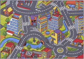Autoleikkimatto SMART CITY 95 x 133 cm