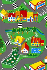 Autoleikkimatto Village Life 100 x 165 cm