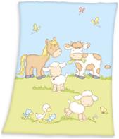 Babybest Maatilan eläimet fleecepeitto  75 x 100 cm