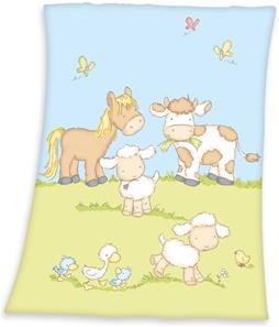 Babybest Maatilan eläimet fleecepeitto  75 x 100 cm