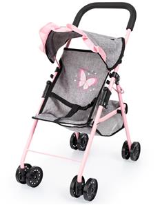 Bayer Design Buggy Nukenrattaat, harmaa/vaaleanpunainen