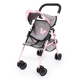 Bayer Design Buggy Nukenrattaat, harmaa/vaaleanpunainen-5