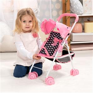 Bayer Design Buggy nukenrattaat Mega Set, musta/vaaleanpunainen-17