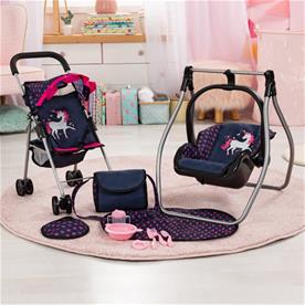 Bayer Design Buggy nukenrattaat Mega Set, tummansininen-14