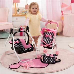 Bayer Design Buggy nukenrattaat Mega Set, vaaleanpunaiset sydämet-14