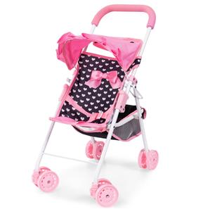 Bayer Design Buggy Nukenrattaat, vaaleanpunaiset sydämet