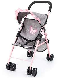 Bayer Design Buggy Nukke sateenvarjorattaat, harmaa/vaaleanpunainen