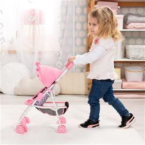 Bayer Design Buggy Nukke sateenvarjorattaat, vaaleanpunaiset sydämet-3