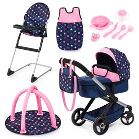 Bayer Design Combi nukenvaunut XEO deluxe Set, sininen/vaaleanpunainen