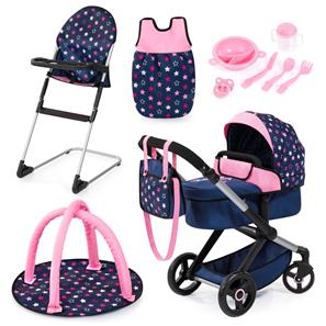 Bayer Design Combi nukenvaunut XEO deluxe Set, sininen/vaaleanpunainen