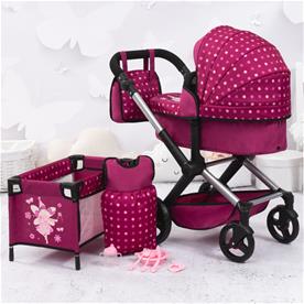 Bayer Design Combi Nukenvaunut XEO deluxe Set, tummanpinkki-3