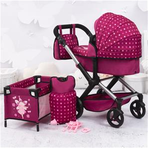 Bayer Design Combi nukkevaunut XEO deluxe Set, tummanpunainen-3