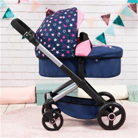 Bayer Design Combi Nukkevaunut XEO, sininen/vaaleanpunainen-4