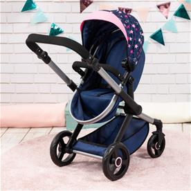 Bayer Design Combi Nukkevaunut XEO, sininen/vaaleanpunainen-6