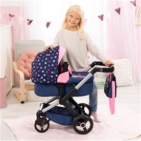 Bayer Design Combi Nukkevaunut XEO, sininen/vaaleanpunainen-8