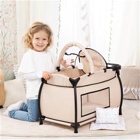 Bayer Design Cozy nukkesänky lisävarusteineen, beige-4