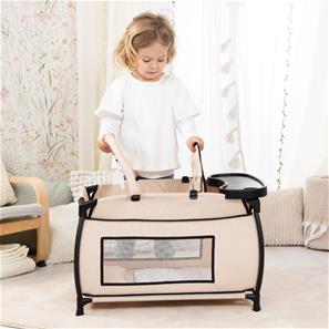 Bayer Design Cozy nukkesänky lisävarusteineen, beige-5