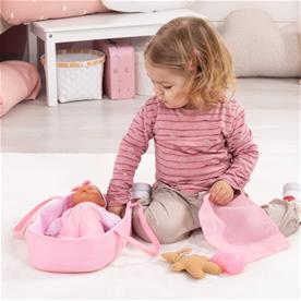 Bayer Design Doll -nukkesetti, nukke (28 cm) ja kantosänky-7