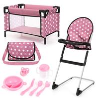 Bayer Design Doll syöttötuoli ja matkasänky + lisävarusteet
