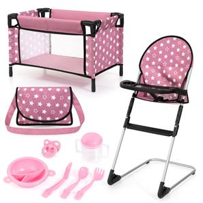 Bayer Design Doll syöttötuoli ja matkasänky + lisävarusteet