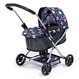 Bayer Design Go nukenvaunut tähtikuvioilla, sininen/pinkki