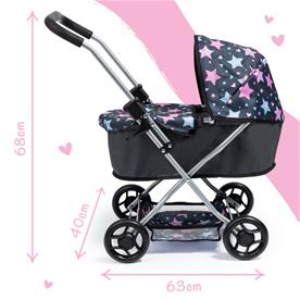 Bayer Design Go nukenvaunut tähtikuvioilla, sininen/pinkki-5