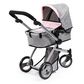Bayer Design Kombi Milano Nukenvaunut Mega Set, harmaa/vaaleanpunainen-11