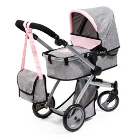 Bayer Design Kombi Milano Nukenvaunut Mega Set, harmaa/vaaleanpunainen-2