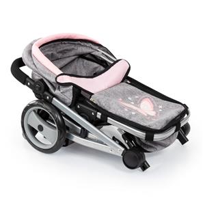 Bayer Design Kombi Milano Nukenvaunut Mega Set, harmaa/vaaleanpunainen-6