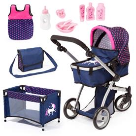 Bayer Design Kombi Milano Nukenvaunut Mega Set, tummansininen