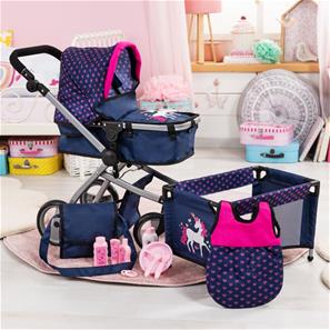 Bayer Design Kombi Milano Nukkevaunut Mega Set, sininen-16