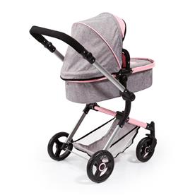 Bayer Design NEO VARIO Combi Nukenvaunut, harmaa/vaaleanpunainen-10