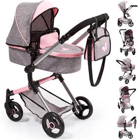 Bayer Design NEO VARIO Combi Nukenvaunut, harmaa/vaaleanpunainen-2
