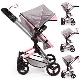 Bayer Design NEO VARIO Combi Nukenvaunut, harmaa/vaaleanpunainen-3