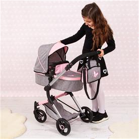 Bayer Design NEO VARIO Combi Nukenvaunut, harmaa/vaaleanpunainen-7
