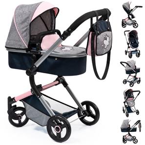 Bayer Design NEO VARIO Combi nukenvaunut, harmaa/vaaleanpunainen/musta-2